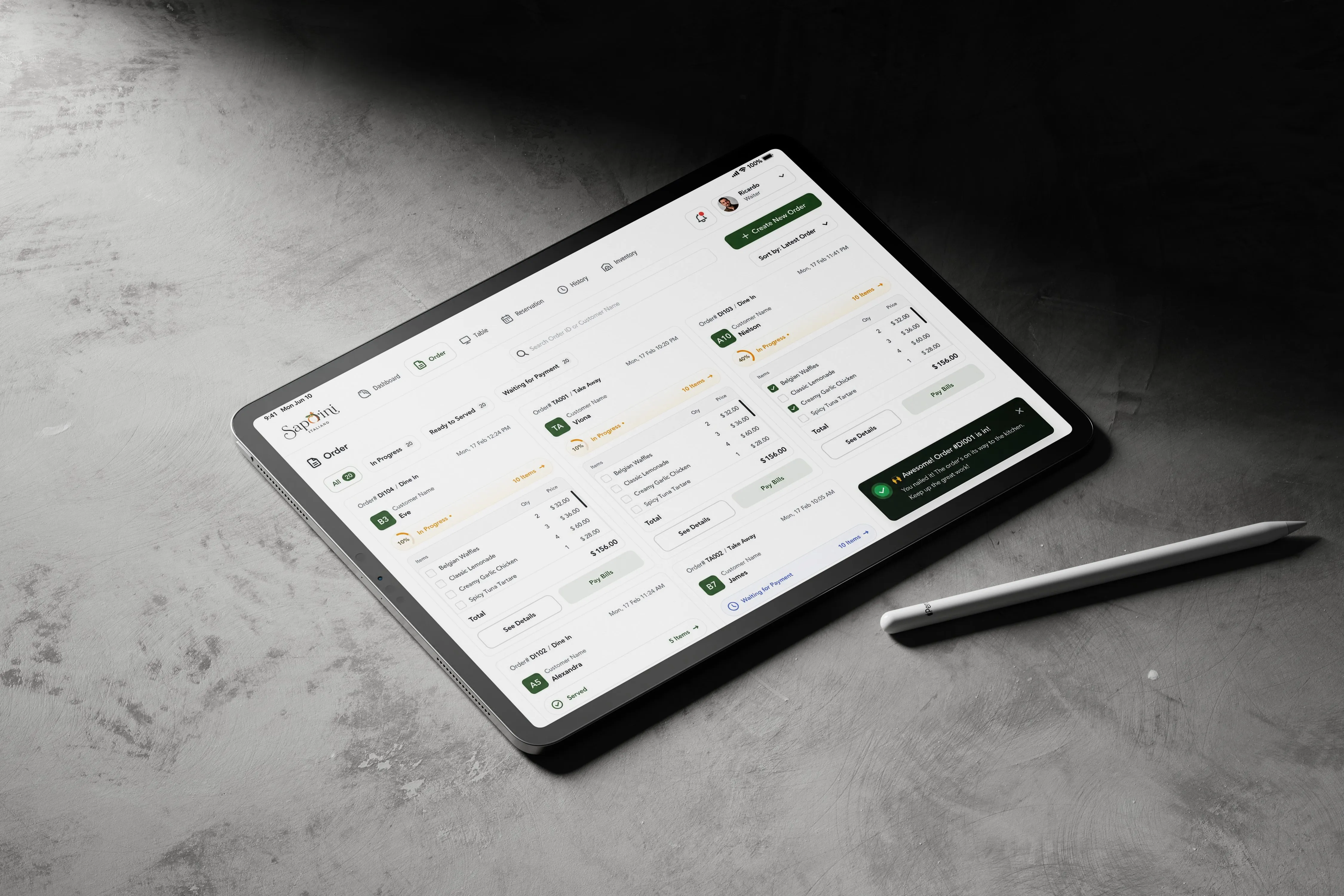 Saporini Italiano &mdash; Restaurant management system